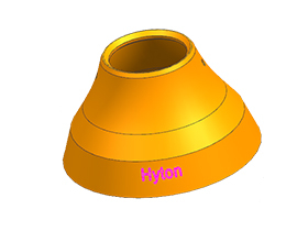 Sandvik CH430 Koni Kırıcı Yedek Parçaları için Hyton Manganez Döküm Manto Astarı